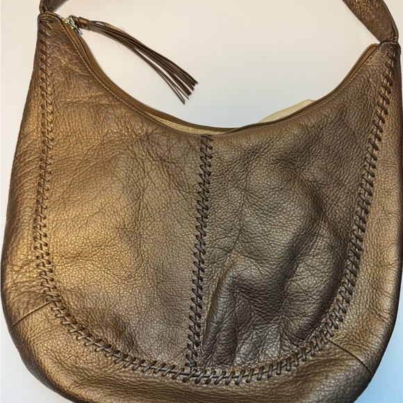 The Sak Metallic Bronze Leather Hobo Bag - Picture 3 of 8